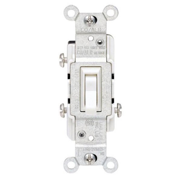 Gorgeousglow 02653-02W 15 amp White CO-ALR Toggle Switch GO613158 - main